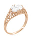 Edwardian Rose Gold East to West 1.10 Carat Oval Diamond Filigree Engagement Ring