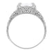 4 Carat Emerald Cut Lab Grown Diamond Edwardian Vintage-Inspired Engagement Ring in 14 Karat White Gold