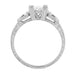Loving Hearts 1 Carat Princess Cut Diamond Antique Style Engraved Art Deco Engagement Ring in White Gold