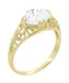 Yellow Gold Edwardian Scroll Filigree East to West Oval Diamond Engagement Ring - 1.30 Carat