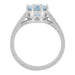 Platinum 1 Carat Aquamarine Royal Crown Antique Style Engraved Engagement Ring