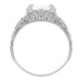 4 Carat Emerald Cut Lab Grown Diamond Solitaire Edwardian Filigree Engagement Ring in Platinum