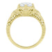 1920s Art Deco Filigree Yellow Gold Vintage Engraved Diamond Solitaire Engagement Ring