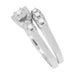 1950's Retro Moderne Lucky Clover Diamond Engagement Ring and Wedding Ring Set in 14K White Gold