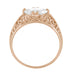 Edwardian Rose Gold East to West 1.20 Carat Oval Diamond Filigree Engagement Ring