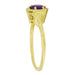 3/4 Carat Amethyst Art Deco Engraved Hexagon Filigree Ring in 14 Karat Yellow Gold