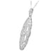 1920's Art Deco Filigree Lozenge Shape Diamond Pendant in Sterling Silver