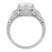 Art Deco Filigree Antique Engraved Solitaire Diamond Engagement Ring in White Gold