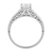 1920's Art Deco Wave Scroll Filigree Diamond Engagement Ring in Platinum