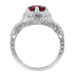 Art Deco Engraved Filigree 1.20 Carat Ruby Promise Ring in Sterling Silver