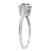 Hexagon Art Deco Filigree Blue Sapphire Engagement Ring in 14 Karat White Gold