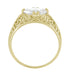 Yellow Gold Edwardian Scroll Filigree East to West Oval Diamond Engagement Ring - 1.30 Carat