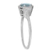 Filigree Hexagon Art Deco Engraved 3/4 Carat Aquamarine Engagement Ring in 14K White Gold