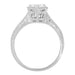 Side Filigree Detail on Art Deco Vintage Solitaire Hexagon Engagement Ring in White Gold - R180W75D