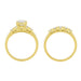 Lucky Clover Retro Modern Diamond Engagement Ring and Wedding Ring Set in 14 Karat Yellow Gold