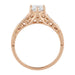 Rose Gold 1920's Design Art Deco Scroll Wave Filigree Diamond Engagement Ring
