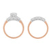 Lucky Clover Vintage 1950s Two-Tone Rose Gold & White Gold Diamond Wedding & Engagement Ring Set