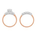 Lucky Clover Vintage 1950s Two-Tone Rose Gold & White Gold Diamond Wedding & Engagement Ring Set