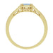 1930's Vintage Style Art Deco Filigree Aquamarine Engagement Ring with Side Diamonds in Yellow Gold