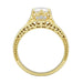 Belnord 18 Karat Yellow Gold Engraved Art Deco Filigree Diamond Engagement Ring