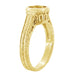 Art Deco Vintage Yellow Gold Engraved Filigree Bezel Mount Engagement Ring - 6.5mm to 7mm Bezel Setting - Low Profile - 18K or 14K Yellow Gold - R306Y1