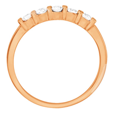 14K Rose Gold 1980's Channel Set Diamond Wedding Band - alternate view