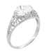 Platinum Edwardian Scroll Filigree East to West 1.10 Carat Oval Diamond Engagement Ring