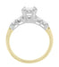 Mid Century Mixed Metal Certified Diamond Engagement Ring in Two Tone 14 Karat White and Yellow Gold