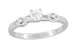 Retro Moderne 1/4 Carat Diamond Engagement Ring in White Gold