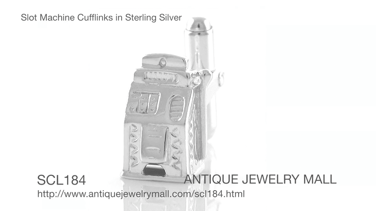 Slot Machine Cufflinks in Sterling Silver - Item: SCL184 - Image: 4