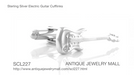 Sterling Silver Electric Guitar Cufflinks
