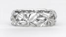 Sterling Silver Filigree Calla Lilies Band- 6.6mm Wide Floral Ring
