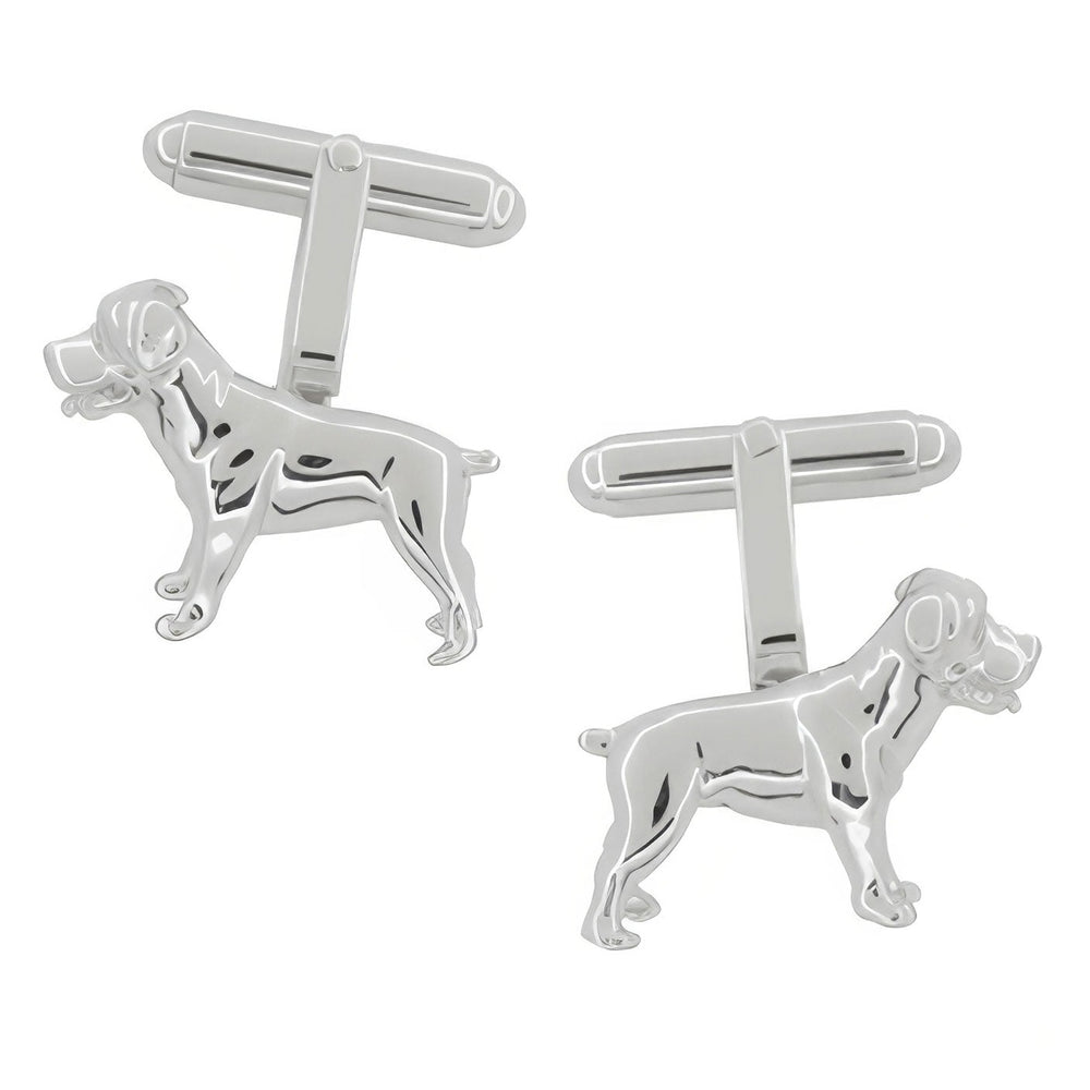 Rottweiler Dog Cufflinks in Sterling Silver