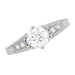 1920's Art Deco Wave Scroll Filigree Diamond Engagement Ring in Platinum