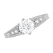 Art Deco Antique 1920's Style Diamond Scroll Side Filigree Engagement Ring in 14K White Gold