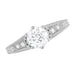 Art Deco Antique 1920's Style Diamond Scroll Side Filigree Engagement Ring in 14K White Gold