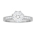 Royal Crown Antique Style Engraved White Gold Engagement Ring Setting for a 1 - 1.25 Carat Round Diamond