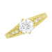 Yellow Gold Scroll Swirl Filigree 1920's Art Deco Vintage Style Diamond Engagement Ring