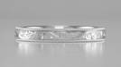 Victorian Antique Scroll Acanthus Wedding Band in Platinum - 3mm