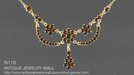 Victorian Bohemian Garnet Teardrop Necklace in Sterling Silver and Yellow Gold Vermeil - 16"