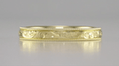 Victorian Yellow Gold Acanthus Scrolls Carved Antique Style Wedding Band - 3mm Wide