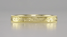 Victorian Yellow Gold Acanthus Scrolls Carved Antique Style Wedding Band - 3mm Wide