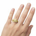 Lucky Clover Retro Modern Diamond Engagement Ring and Wedding Ring Set in 14 Karat Yellow Gold