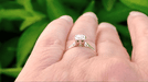Vintage 1950's Solitaire Old European Cut Diamond Engagement Ring in Two Tone White and Yellow 14K Gold