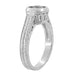 Art Deco 1 to 1.25 Carat Filigree Engraved Wheat Halo Bezel Engagement Ring Setting in White Gold | Low Profile