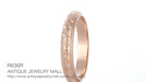 Art Deco Hand Engraved Wheat Wedding Ring in 14 Karat Rose Gold with Millgrain Edge - 4mm Wide