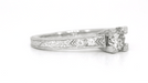 Vintage Engraved Art Deco Diamond Engagement Ring in White Gold