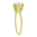 Vintage Engraved Art Deco Hexagonal Filigree Solitaire Diamond Engagement Ring in 14K Yellow Gold