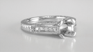 Antique Inspired Platinum X & O Kisses 3/4 Carat Engagement Ring Setting for a Round or Asscher Diamond