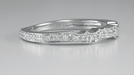 Art Deco Scalloped Engraved Contoured Diamond Wedding Band in Platinum